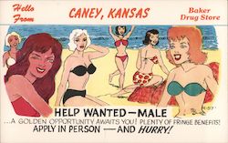 Baker Drug Store: Hello From Caney, Kansas Postcard