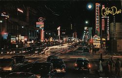 Hollywood Boulevard at Night California Postcard Postcard Postcard