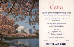 United Airlines Menu Postcard