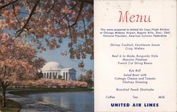 United Airlines Menu Airline Advertising Postcard Postcard Postcard