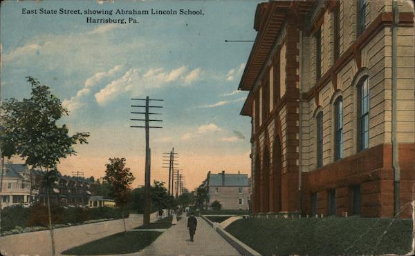 East State Street Showing Abraham Lincoln School Harrisburg Pennsylvania