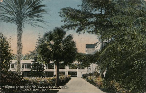 A Glimpse of the Gardens, Royal Poinciana Hotel Palm Beach Florida