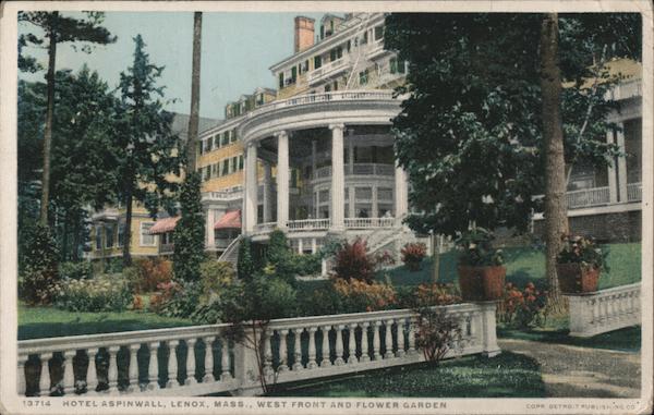 West Front and Flower Garden, Hotel Aspinwall Lenox Massachusetts