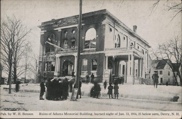 Ruins of the Burnt Adams Memorial Building Derry New Hampshire