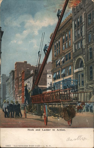 Hook and Ladder in Action Firemen