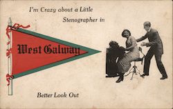 Better Look Out, I'm Crazy about a Little Stenographer in West Galway Postcard