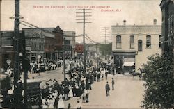 Seeing the Elephant, Court Square and Broad St. Gadsden, AL Postcard Postcard Postcard