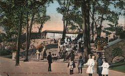 Staircase Leading to Bear Cages, Franklin Park Postcard