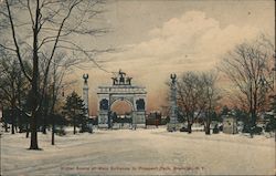 Winter Scene at Main Entrance to Prospect Park Postcard