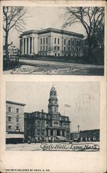 Public Library and City Hall Lynn, MA Postcard Postcard Postcard