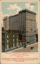 Hotel Martha Washington, 29 East 29th Street, One Block East Of Fifth Avenue Postcard