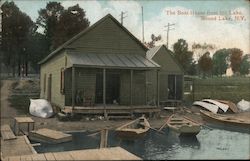 The Boat House from the Lake Round Lake, NY Postcard Postcard Postcard