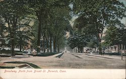 Broadway North From Broad Street Norwich, CT Postcard Postcard Postcard