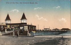 View of the Pier at Old Orchard Beach Maine Postcard Postcard Postcard