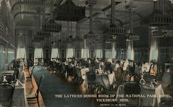 The Latticed Dining Room Of The National Park Hotel Postcard