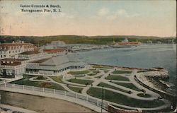 Casino Grounds & Beach Narragansett Pier, RI Postcard Postcard Postcard