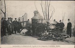 Remains of Abandoned Lynn Fire Engine Postcard