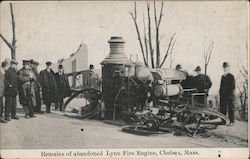 Remains of Abandoned Lynn Fire Engine Postcard