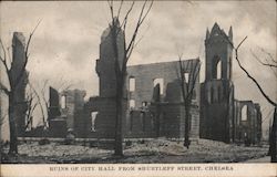 Ruins of City Hall from Shurtleff Street Chelsea, MA Postcard Postcard Postcard