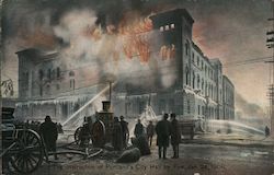 The destruction of Portland's City Hall by Fire, Jan 24, 1908 Postcard