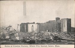 Ruins of Creedon Factory, Where Fire Started Salem, MA Postcard Postcard Postcard