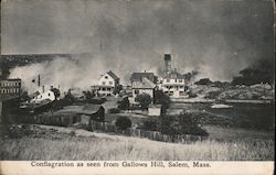 Conflagration as seen from Gallows Hill, Salem, Mass. Postcard