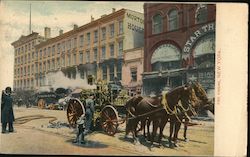 Horse-drawn Fire Engine Postcard