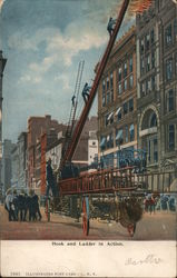 Hook and Ladder in Action Postcard