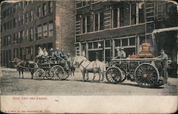 Hose Cart and Engine Postcard