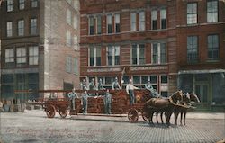 Fire Department Engine House on Franklin Street Postcard