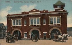 Central Fire Station Postcard