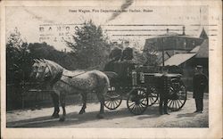 Hose Wagon, Fire Department Bar Harbor, ME Postcard Postcard Postcard