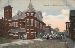 Central Fire Station Postcard