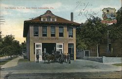 Fire Station No. 2 on Main Street Postcard