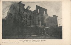 City Building After The Fire, January 24, 1908 Portland, ME Postcard Postcard Postcard