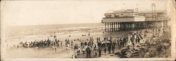 Beach Scene, Murdock Bath House Galveston Texas