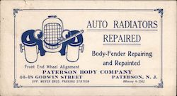 Paterson Body Company - Auto Radiators Repaired Blotter