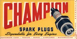 Champion Spark Plugs Advertising Blotter Blotter Blotter