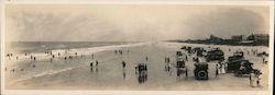 Surf Bathers and Automobiles - Daytona Beach Florida Large Format Postcard Large Format Postcard Large Format Postcard