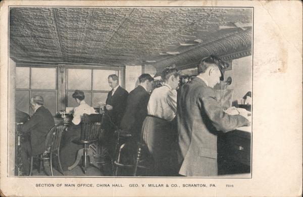 Section of Office, China Hall, Geo. V, Millar & Co. Scranton Pennsylvania