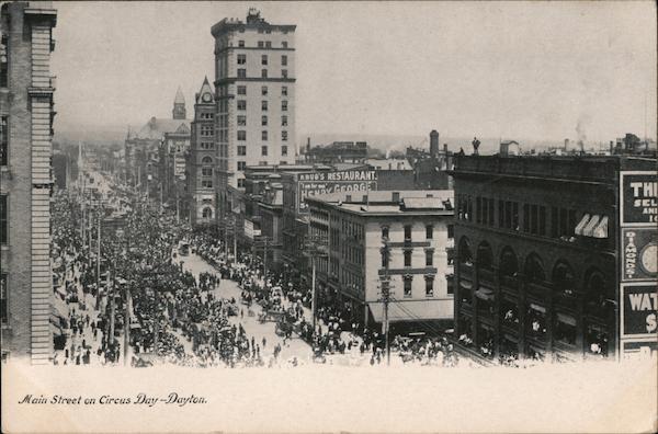 Main Street on Circus Day Dayton Ohio