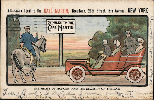 All Roads lead to the Cafe Martin - The might of Hunger and the Majesty of the Law New York