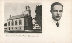 Congregational Church and Pastor Postcard