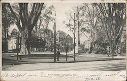 View of Court Square Springfield, MA Postcard Postcard Postcard