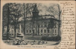 Town Hall and Common West Springfield, MA Postcard Postcard Postcard