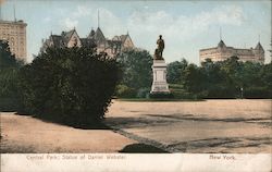 Central Park; Statue of Daniel Webster Postcard