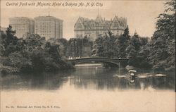 Central Park, Majestic Hotel & Dakota Apartments Postcard