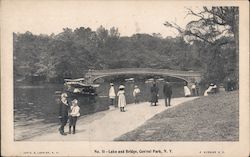 Lake and Bridge in Central Park Postcard