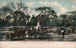 Entrance to Central Park New York City, NY Postcard Postcard Postcard