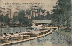 Lake & Boat House, Prospect Park Brooklyn, NY Postcard Postcard Postcard